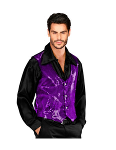 Widmann SRL Glitter vest paars pailletten