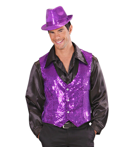 Widmann SRL Glitter vest paars pailletten