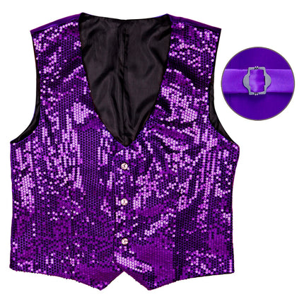 Widmann SRL Glitter vest paars pailletten