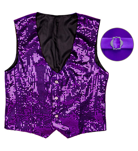 Widmann SRL Glitter vest paars pailletten