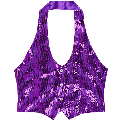 Widmann SRL Glitter vest paars pailletten dames