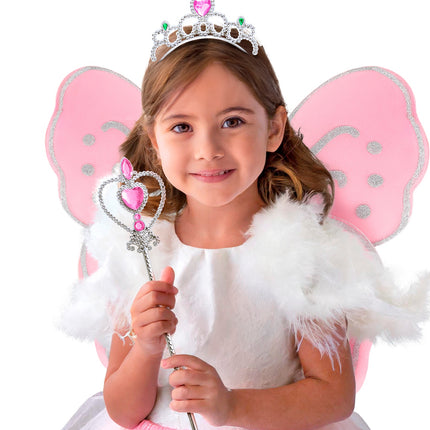 Widmann SRL Glitter vlindervleugels roze kinderen