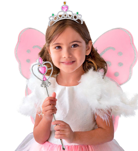 Widmann SRL Glitter vlindervleugels roze kinderen