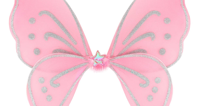 Widmann SRL Glitter vlindervleugels roze kinderen