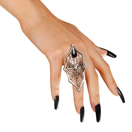 Widmann SRL Gothic Ring Spin + Web Met Zwarte Gemsteen