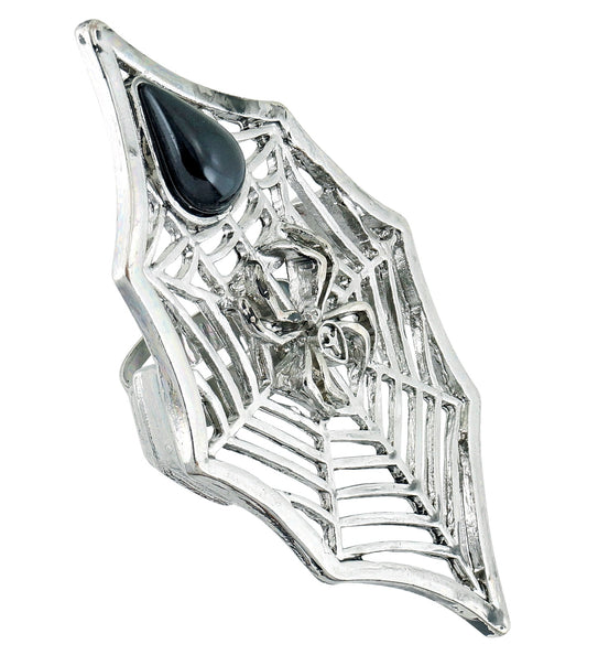 Widmann SRL Gothic Ring Spin + Web Met Zwarte Gemsteen