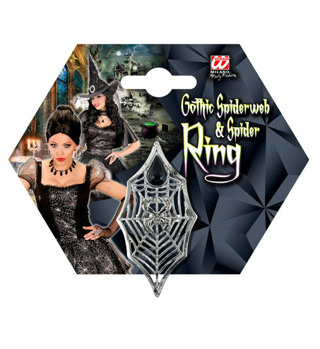 Widmann SRL Gothic Ring Spin + Web Met Zwarte Gemsteen