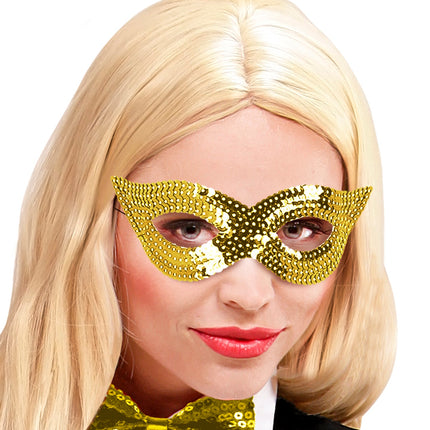 Widmann SRL Goud oogmasker pailletten