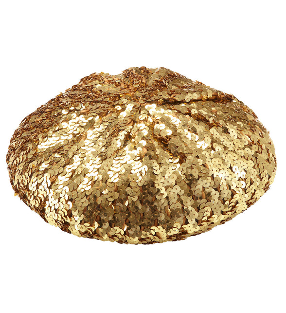Widmann SRL Gouden baret pailletten glitter muts