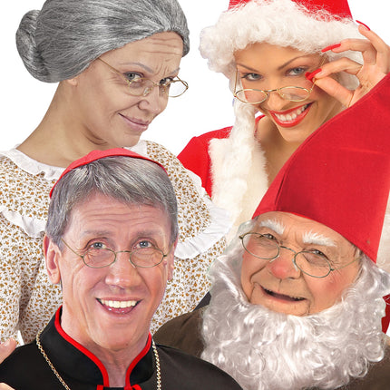 Widmann SRL Gouden bril sint kerstman