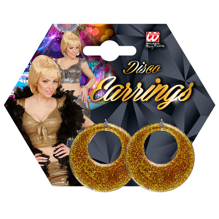Widmann SRL Gouden glitter oorbellen
