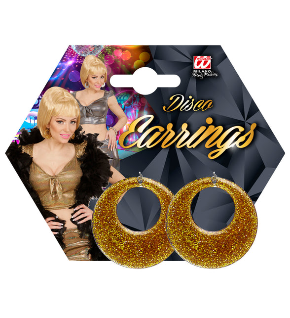 Widmann SRL Gouden glitter oorbellen