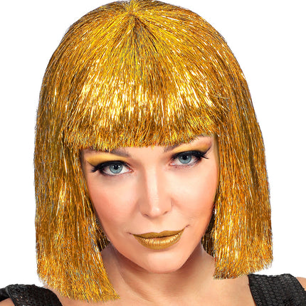 Widmann SRL Gouden glitter pruik Vegas