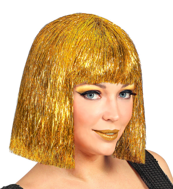 Widmann SRL Gouden glitter pruik Vegas
