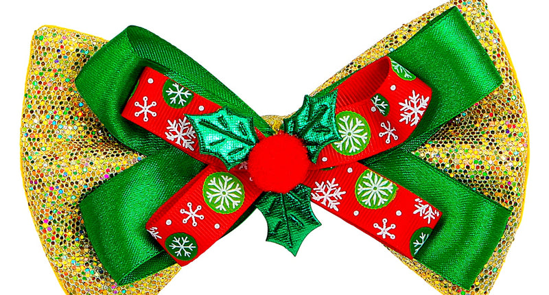 Widmann SRL Gouden glitterstrikje kerstmis