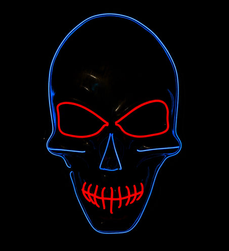 Widmann SRL Gouden schedel masker met gekleurd ledlicht