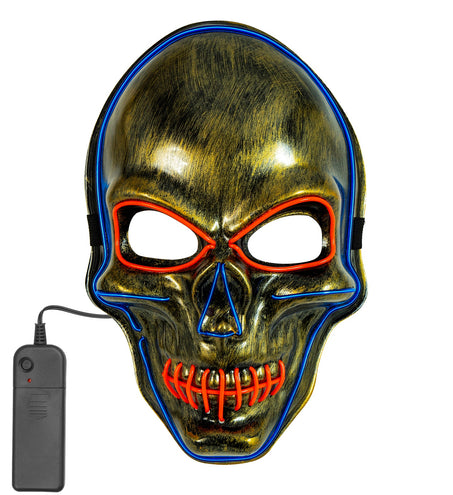 Widmann SRL Gouden schedel masker met gekleurd ledlicht