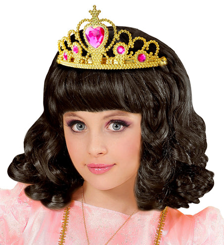 Widmann SRL Gouden tiara met roze steentjes