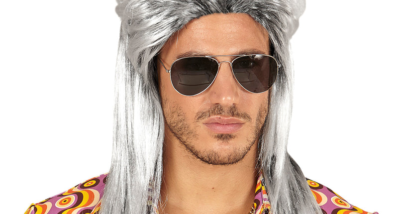 Widmann SRL Grijze rocker pruiken voor mannen