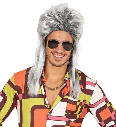 Widmann SRL Grijze rocker pruiken voor mannen