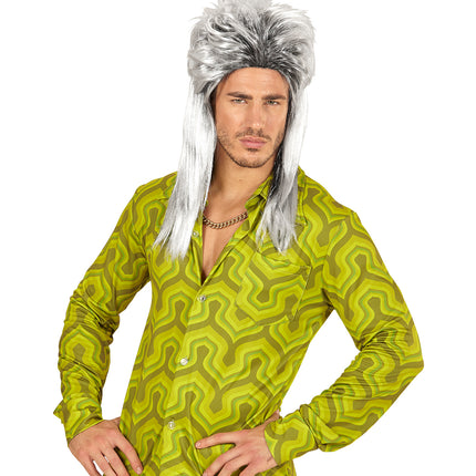 Widmann SRL Grijze rocker pruiken voor mannen