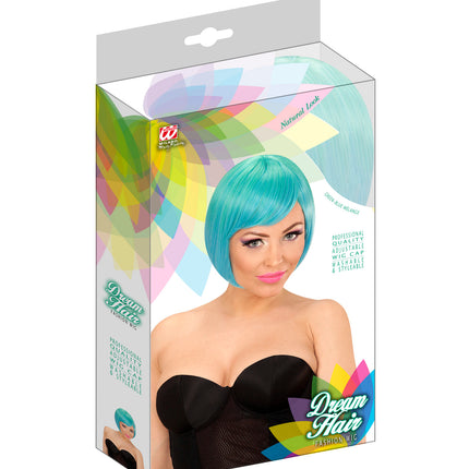 Widmann SRL Groen-blauwe boblijn pruikjes