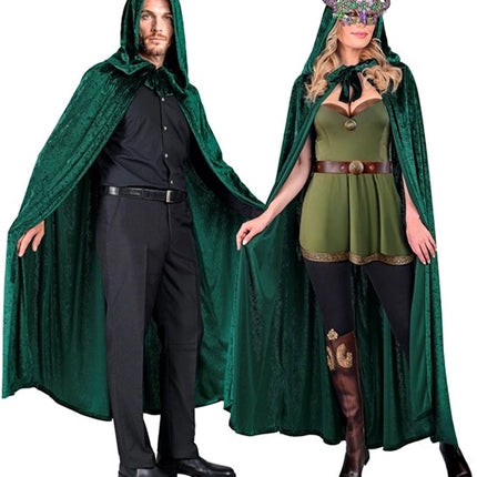 Widmann SRL Groen fluwelen cape met kap 140 cm Finn