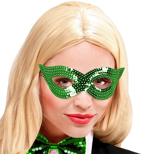 Widmann SRL Groen oogmasker pailletten