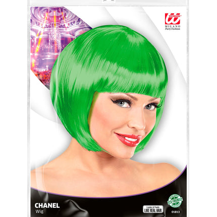Widmann SRL Groene boblijnpruik dames
