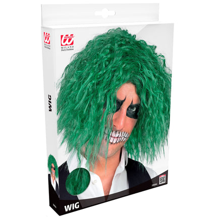 Widmann SRL Groene creepy Joker clownspruik