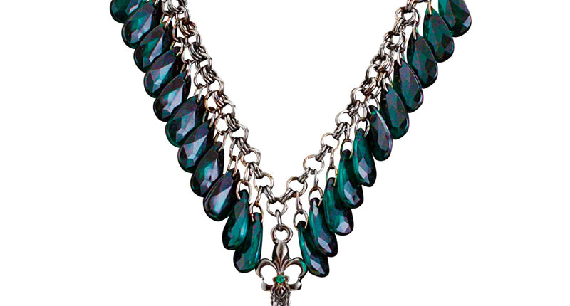 Widmann SRL Groene gothic ketting met kruis