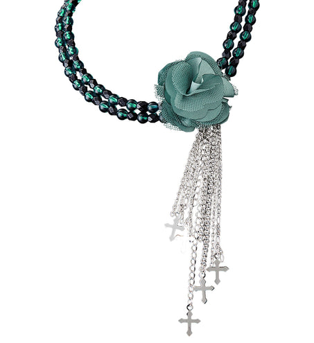 Widmann SRL Groene gothic ketting met roos