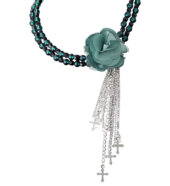 Widmann SRL Groene gothic ketting met roos