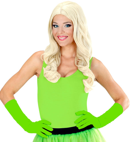 Widmann SRL Groene handschoenen neon lang