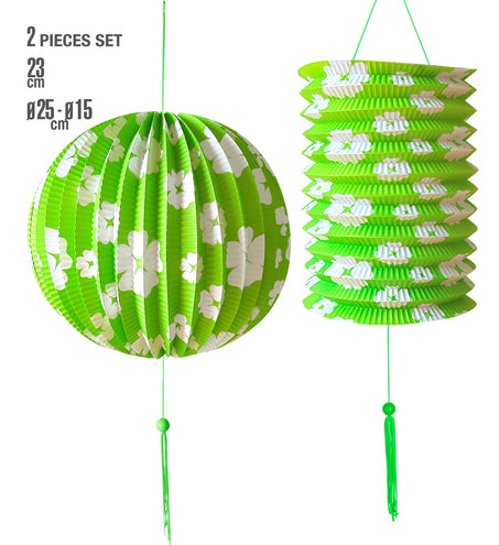 Widmann SRL Groene lampionnen set