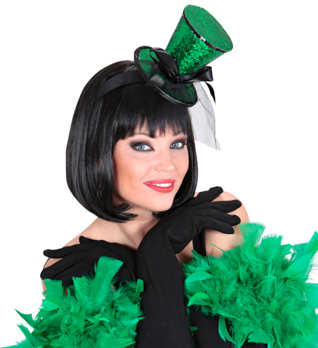 Widmann SRL Groene Mini Hoge Hoed Met Sluier