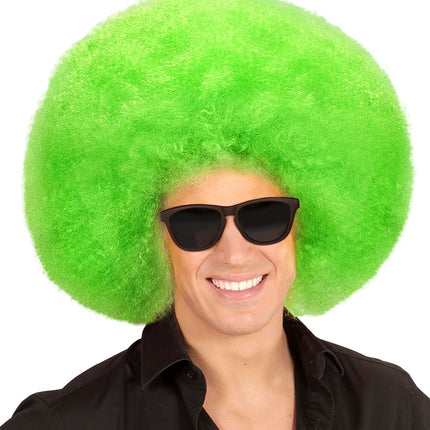 Widmann SRL Groene oversized afro pruik