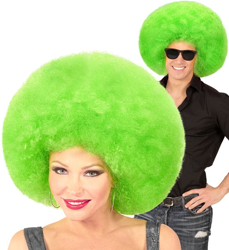 Widmann SRL Groene oversized afro pruik