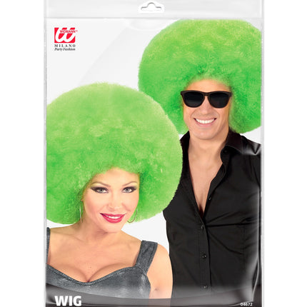 Widmann SRL Groene oversized afro pruik