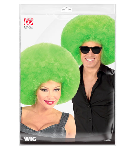 Widmann SRL Groene oversized afro pruik