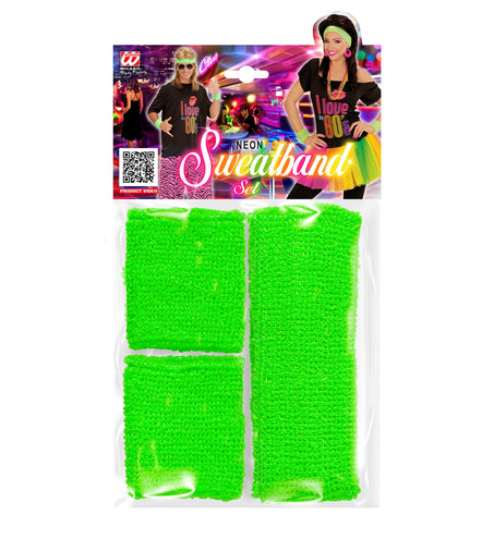 Widmann SRL Groene zweetbanden neon set