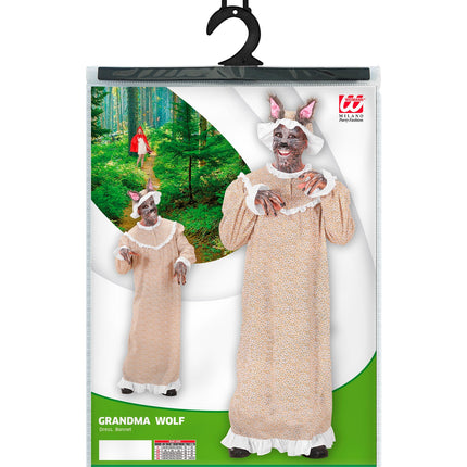 Widmann SRL Grootmoeder kostuum boze wolf Roodkapje