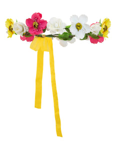 Widmann SRL Haarband bloemen wit rood geel met lint