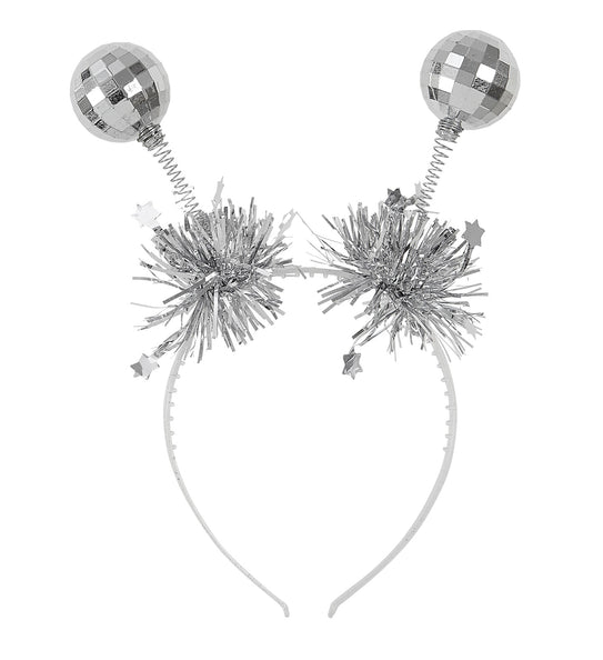 Widmann SRL Haarband disco ballen zilver
