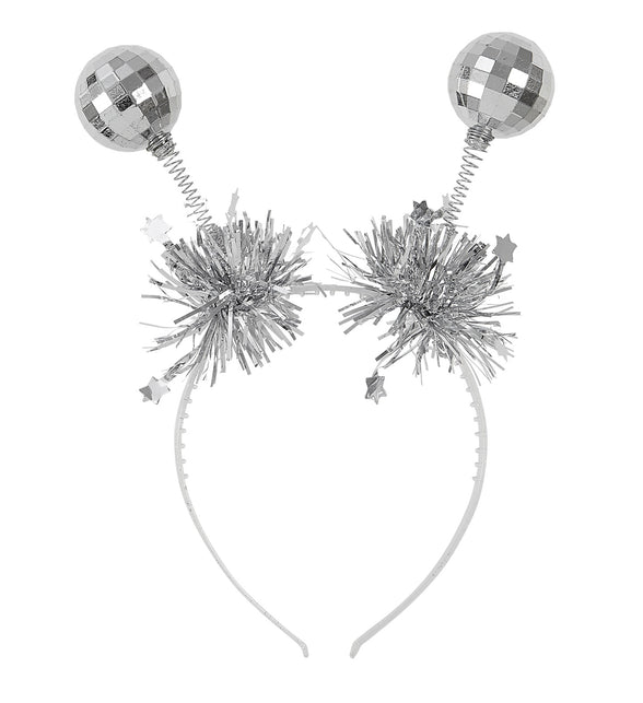 Widmann SRL Haarband disco ballen zilver