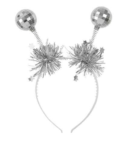 Widmann SRL Haarband disco ballen zilver