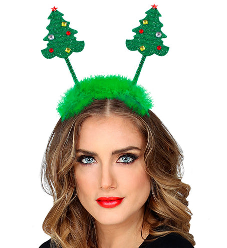 Widmann SRL Haarband kerstbomen met pluche