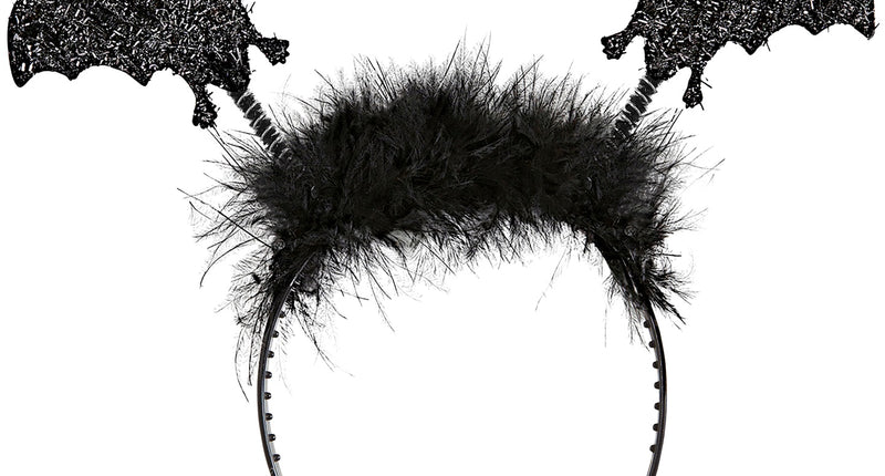 Widmann SRL Haarband met vleermuizen en marabou