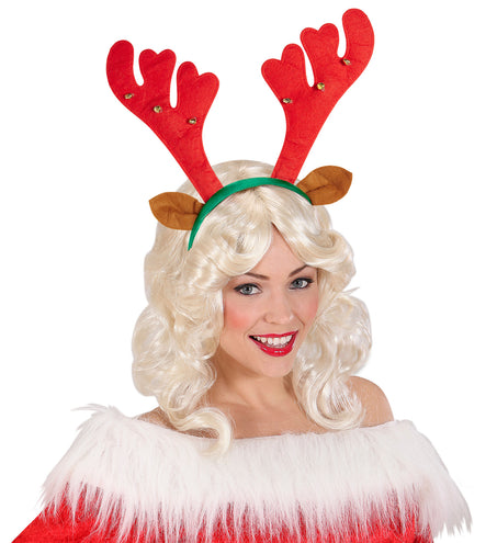 Widmann SRL Haarband rendier met belletjes en oren