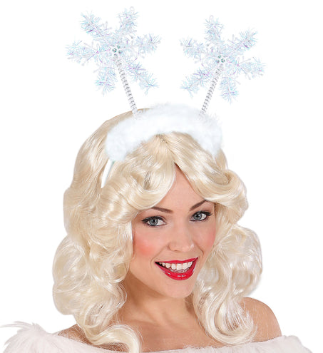 Widmann SRL Haarband sneeuwvlokjes met pluche